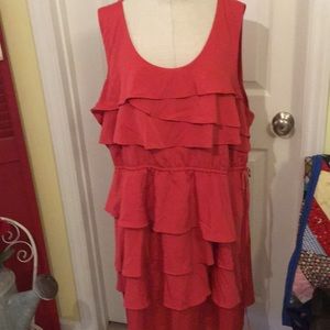 ♦️Apt 9 melon ruffle dress